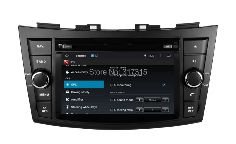 Perfect Android 5.1 Car DVD Player for Suzuki Swift 2011 2012 2013 with GPS Navigation Radio BT USB SD AUX Stereo WIFI 4Core 1024*600 1