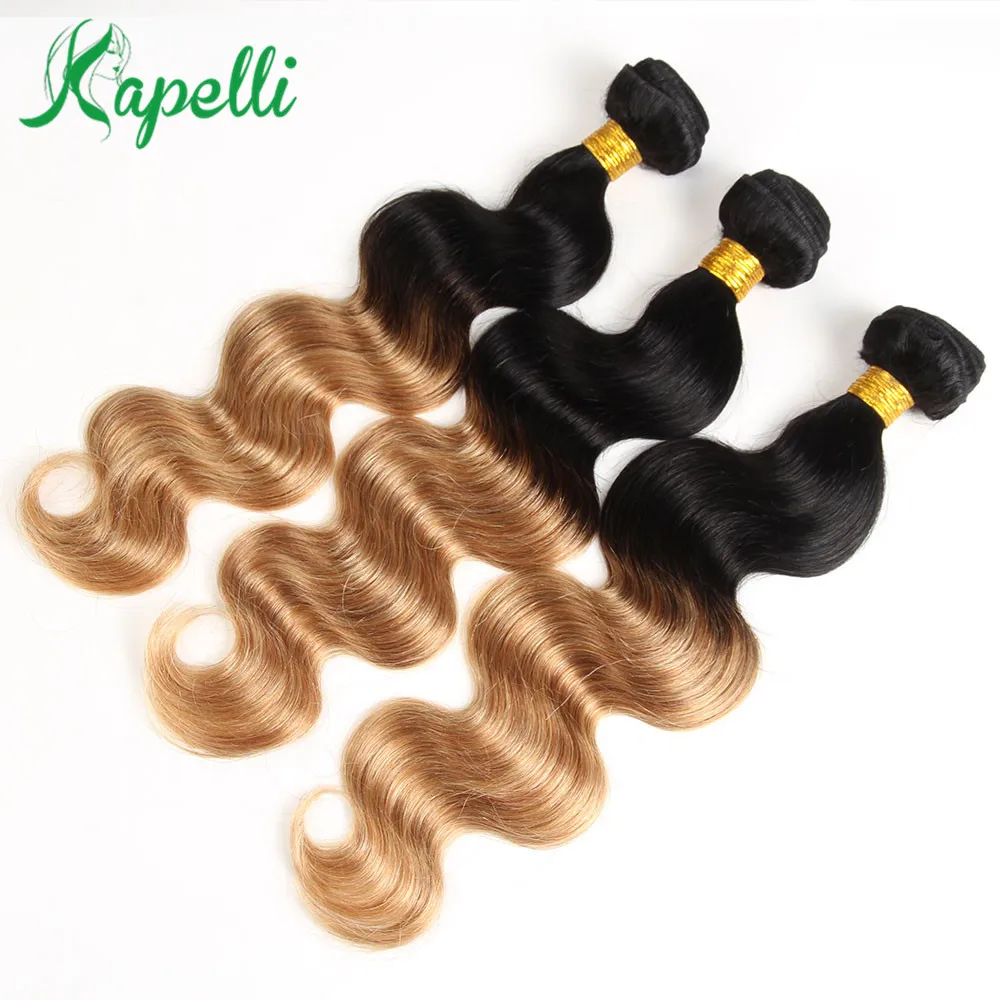 Pre-Colored Body Wave Remy Human Hair Bundles With Closure Ombre Brazilian Hair Weave 3 Bundles With Lace Closure T1B/27 Blonde Pre-Colored Body Wave Remy Human Hair Bundles With Closure Ombre Brazilian Hair Weave 3 Bundles With Lace Closure T1B/27 Blonde