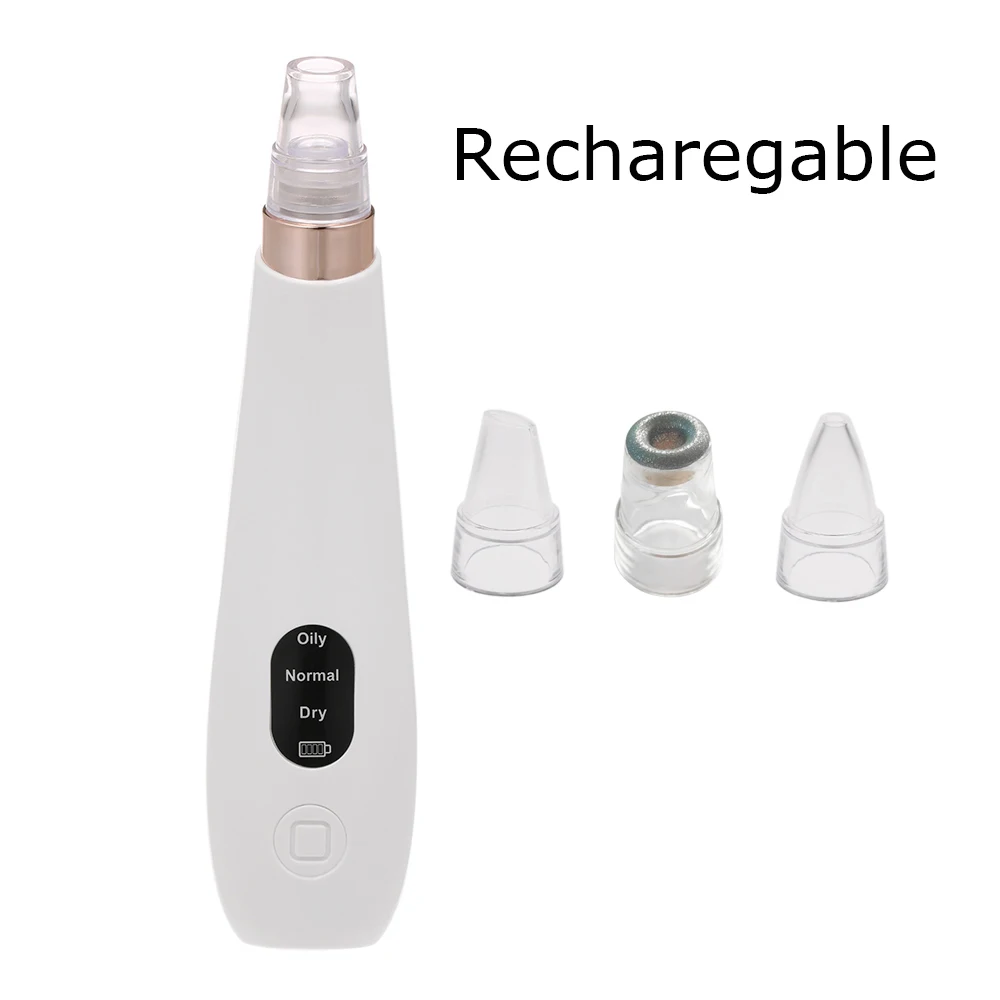 Blackhead Remover Skin Care Pore Vacuum Acne Pimple Removal Vacuum Suction Tool LED Display Comedone Extraction Kit Face Clean - Цвет: Recharegable