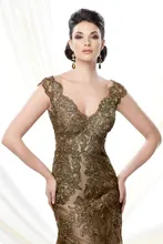 Heißer Verkauf Elegante Meerjungfrau Mutter Der Braut Kleider V-ausschnitt Appliques Lace Open Back Sexy Lange Abendkleider Neue Ankunft