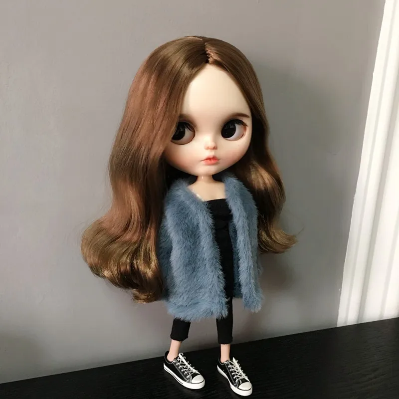 Модное роскошное меховое пальто для куклы Blyth, одежда 1/6 года, аксессуары для куклы bjd, одежда для девочек, одежда для Azone Kurhn