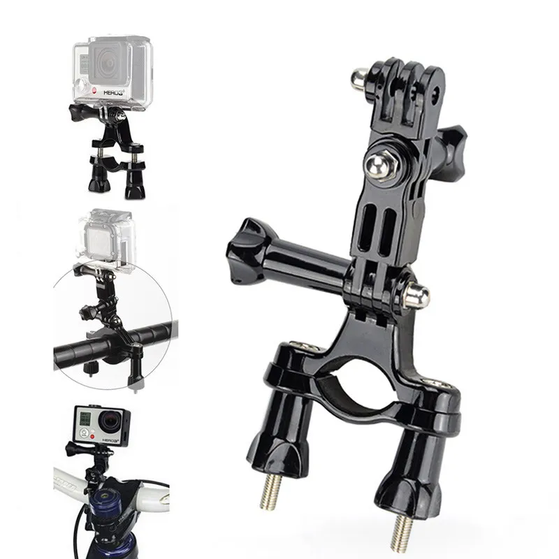 for Gopro Mount Bike Motorcycle Handlebar Roll Bar Mount Holder 3 Way Pivot Arm For GoPro Hero 5