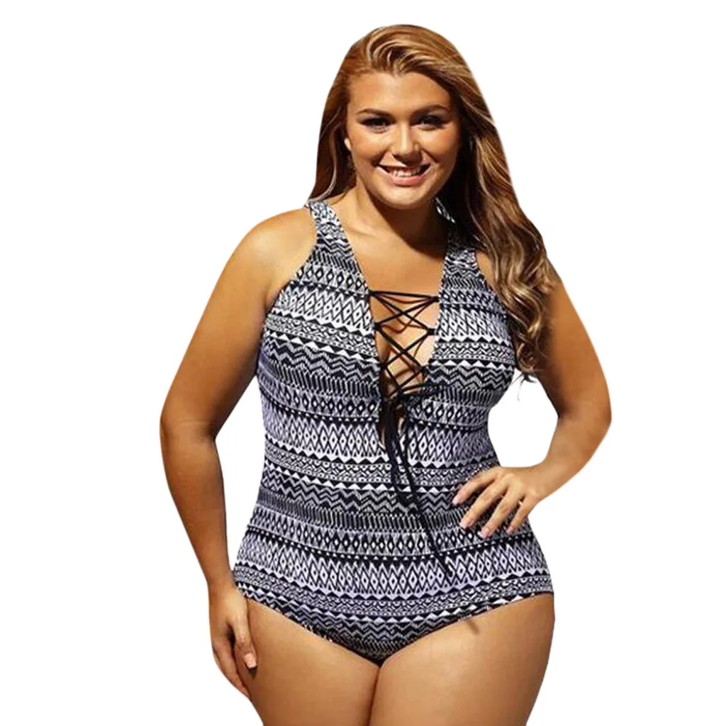 

Plus Size One Piece Swimwear Women Swimsuit Sexy Bandage Swim Suit Maillot De Bain Femme 2018 Deux Piece Maillot De Bain Femme