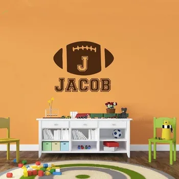 

Personalized Football Name Decal - Sports Decor Kids Room Teen Name Vinyl Wall Decal Sports Size 58x48cm Free Shipping