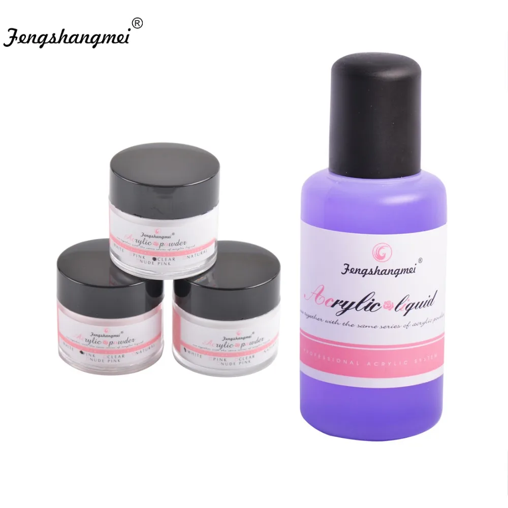 fengshangmei Clear White Pink Sculpture Powder Acrylic Nail Kit Nail Acrylic Powder Liquid
