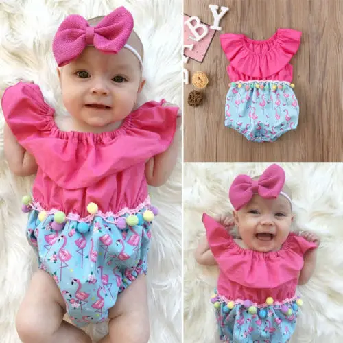

Newborn Baby Girls Floral Romper Jumpsuit Summer Sunsuit Clothes Outfits Kids Clothing