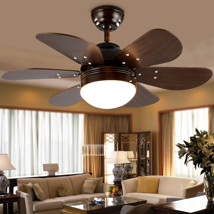 Retro Wood Ceiling Fan With Light Kits Flush Mount Ceiling Light