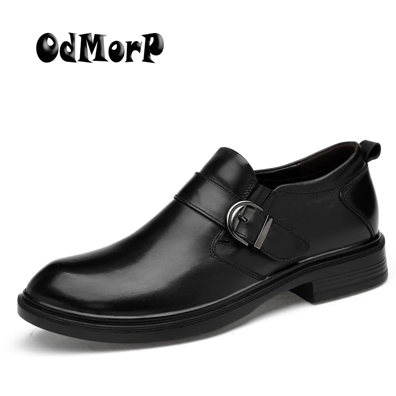 

ODMORP Luxury Men Shoes Genuine Leather Black Dress Shoes Crocodile Prints Casual Business Men Wedding Shoes Big Size 38-49