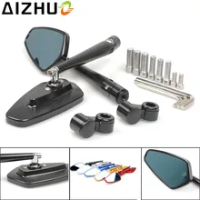 5 Color Motorcycle Rearview Mirrors CNC Aluminum Blue Lens 8mm 10mm Motor Rear View Side Mirror For Suzuki Honda Kawasaki Yamaha universal cnc motorcycle aluminum rearview mirrors fit for suzuki yamaha etc red color