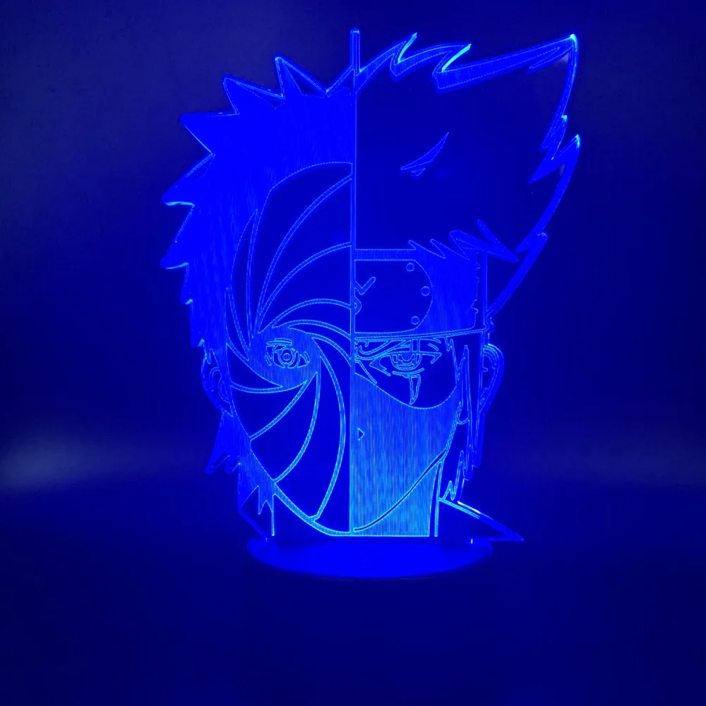 Фигурка Наруто Hatake Kakashi и Uchiha Obito 3d светильник светодиодная ночная лампа с
