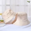 New Unisex Cotton Bucket Hats Women Summer Sunscreen Panama Hat Men Pure Color Sunbonnet Fedoras