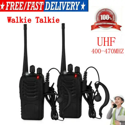 Иди и болтай Walkie Talkie UHF 400-470 МГц Портативный 2-Way Радио USB Зарядное устройство + наушник