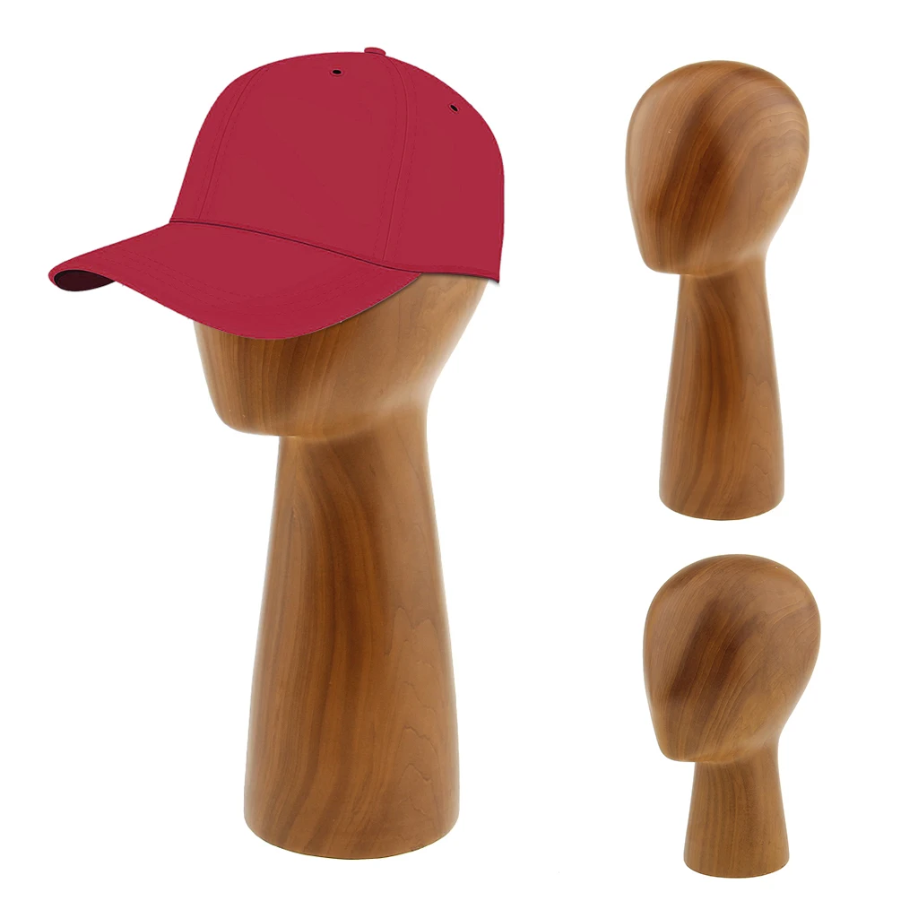 2x Hat Wig Cap Display Holder Stand Wooden Mannequin Manikin Head Model Rack
