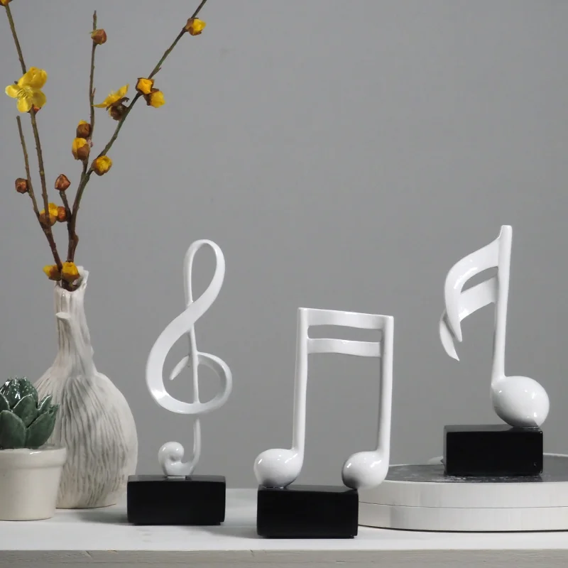 

Resin Musical Note Ornament Modern Geometric Figure Home Office Decoration