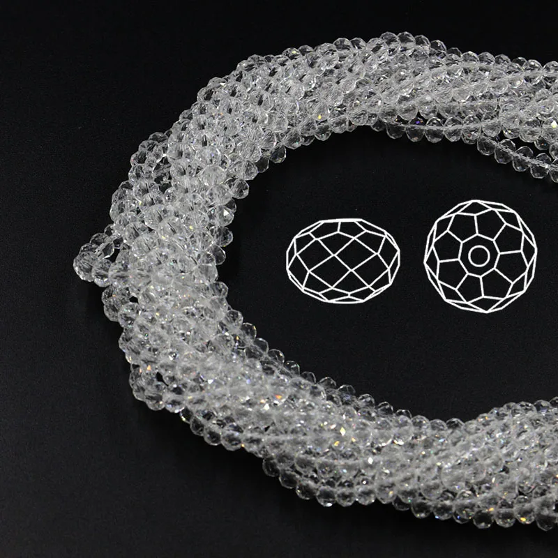 Бусины круглые стеклянные с гранями 2 мм 190 шт./лот|bead peacock|beaded braidbeaded votive candle holder |