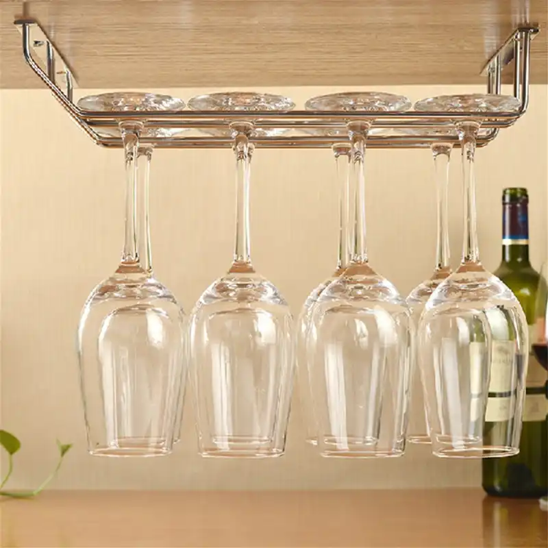 Wine Glass Rack Holder Under Cabinet Stemware Hanger Shelf Bar