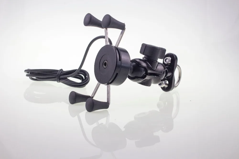 bilder für Universal Motorrad Scooter Handy Unterstützung Halter Und USB Ladegerät 5 V 2A Bar Rückspiegel Montieren 3,5-6,0 Zoll bilder für Universal Motorrad Scooter Handy Unterstützung Halter Und USB Ladegerät 5 V 2A Bar Rückspiegel Montieren 3,5-6,0 Zoll