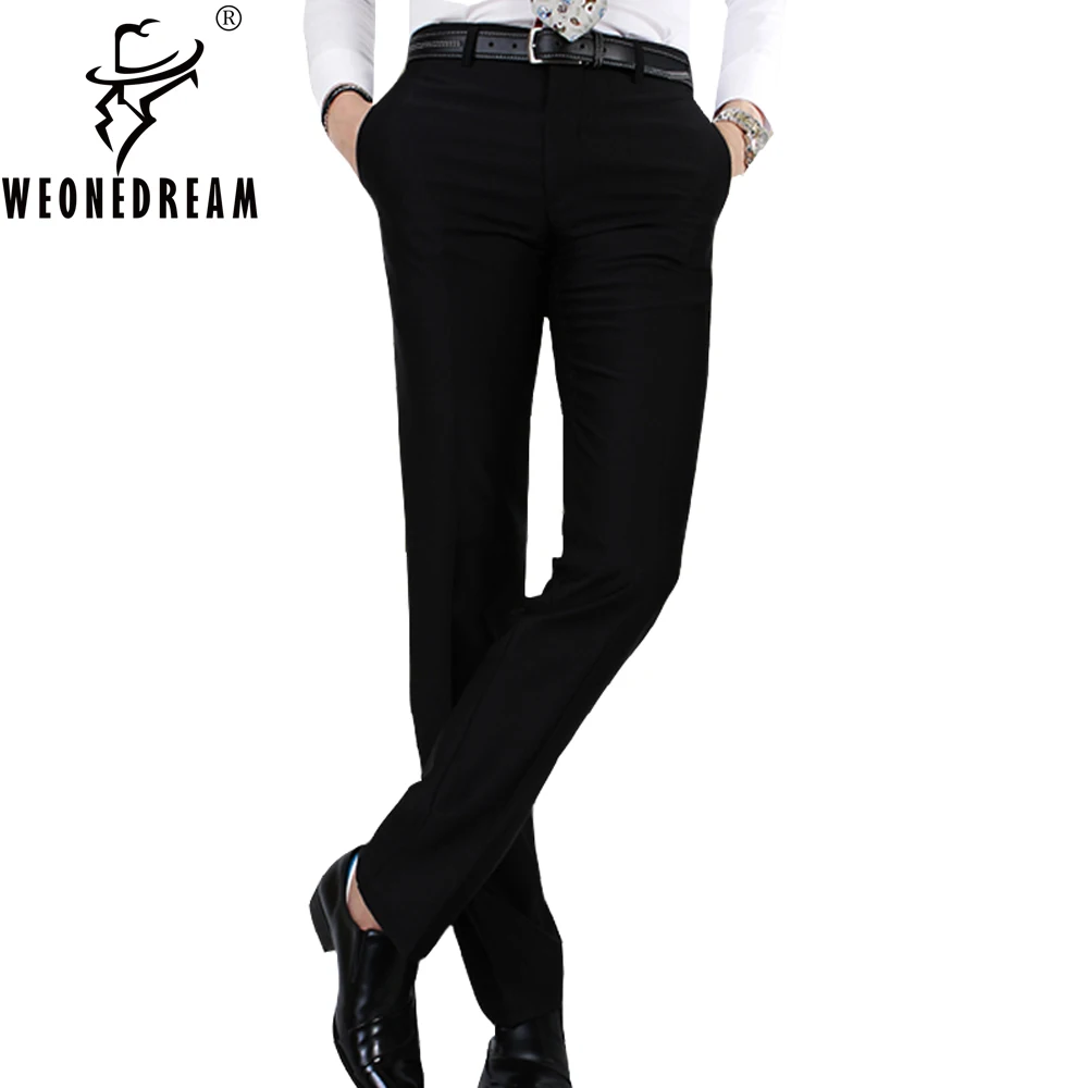 Weonedream/ тонкий в западном стиле Мотобрюки мужской моды костюм Бизнес Повседневные штаны для мужчин Демисезонный длинные Мотобрюки
