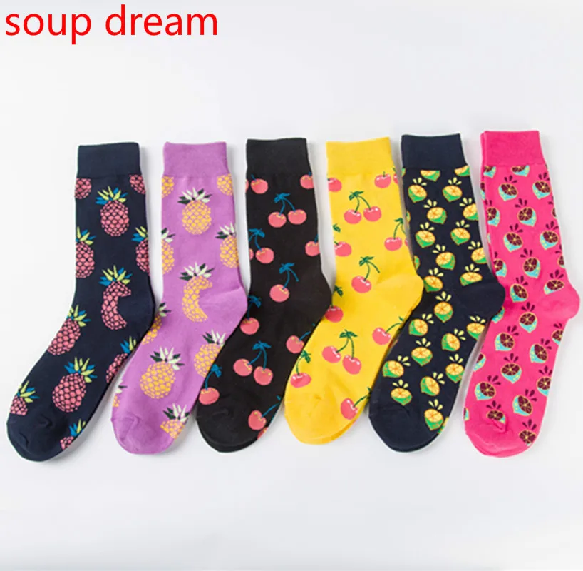 Soup Dream модные счастливые носки Британский ветер геометрический хит цвет личность пара мужской хлопок Sox женские носки Calcetines
