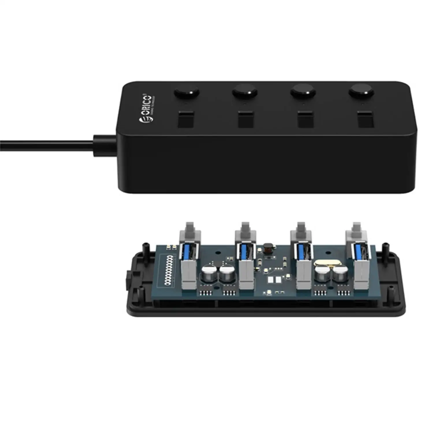 Orico W9Ph4-U3-V1 Bus power ed 4 порта Usb 3,0 концентратор с индивидуальными переключателями питания адаптер и Led для ноутбука/ультрабука/рабочего стола