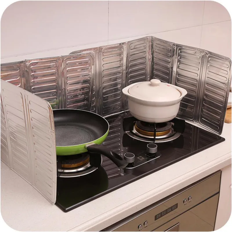 84*32CM Kitchen Cooker Plate Deflector Plate Aluminum Foil Insulation Sheet Aluminum Insulation Cooking Fire Oil Back plate sale