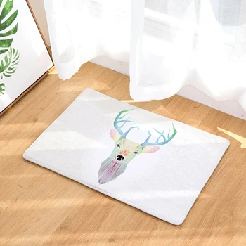 

17 Style Cartoon Animal Head Deer Print Carpets Anti-Slip Floor Mat Outdoor Bathrooms Rugs Front Door Mats 40X60 50x80cm