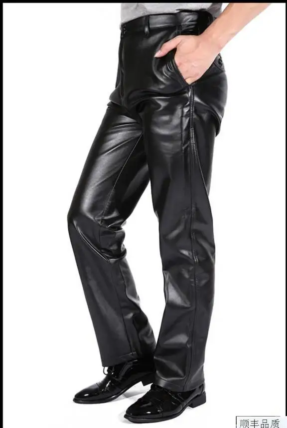 Plus velvet thicken straight high waist quinquagenarian motorcycle ...