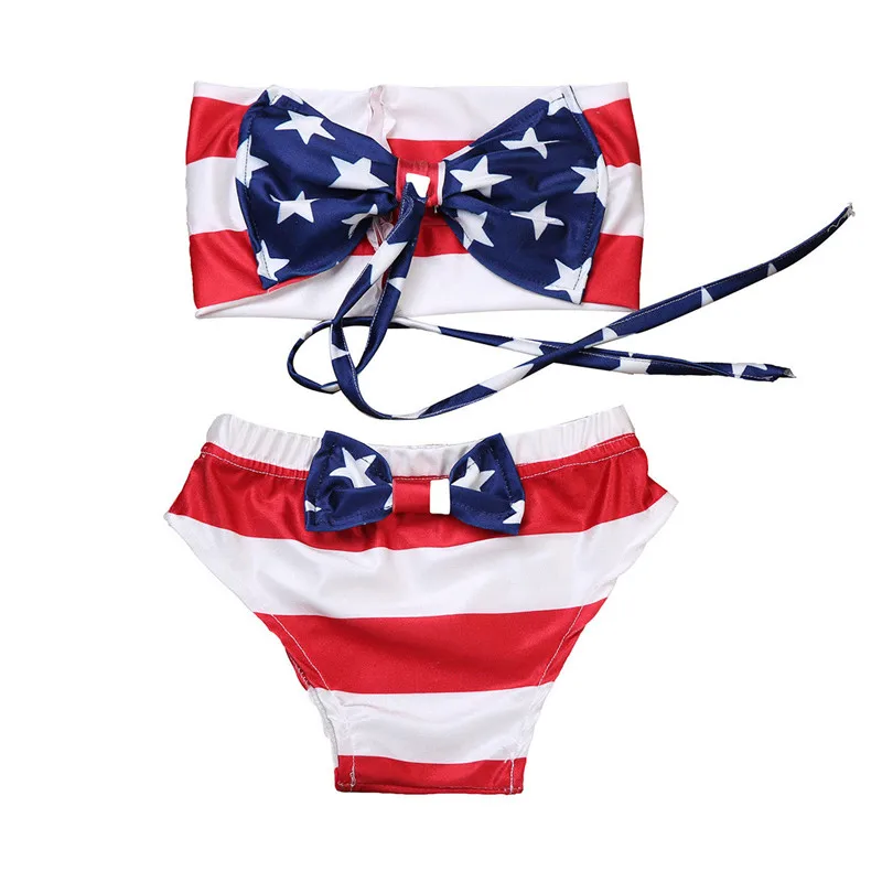 baby girl american flag bathing suit