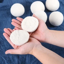 6Pcs/Set 6cm Natural Wool Dryer Balls Water Absorption Eliminates Static Laundry Drying Replacement Reusable Organic Laundry 