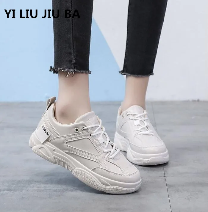 

Fashion Women flats Shoes Casual lace up Women Shoes Light Breathable PU leather Shoes women White running ladies shoes **006