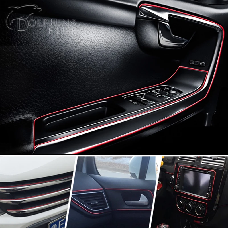 3M/Lot Car styling interior Decoration thread sticker Insert type Air Outlet Dashboard Decoration Strip Accessories Car-Styling