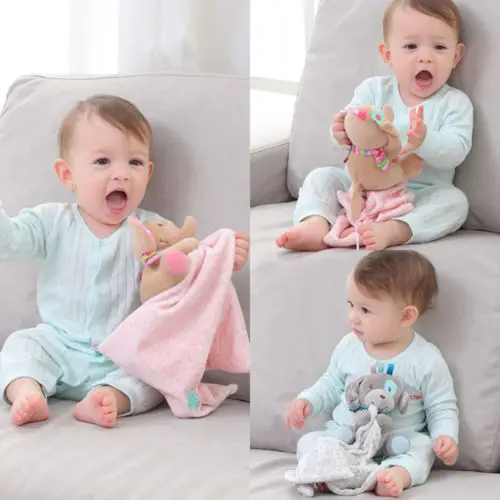 

POp Infant Baby Boy Girl Nursery Toddler Soft Comforter Security Cartoon Animal Toy Blanket