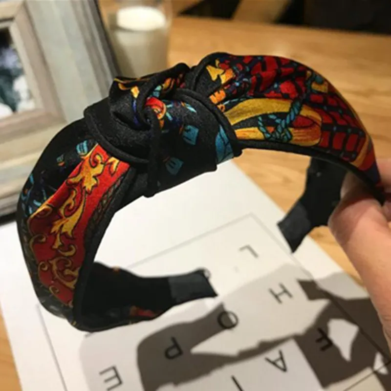 

2019 Wide Boho Headband for Women Birthday Gift Hair Accessories Hairband Turban Print Adult Knotted Headband Girls Headband