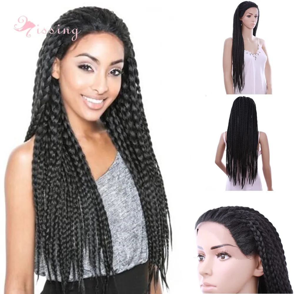 30inch Box Braid wigs Black wig Long Synthetic Natural Cheap Hair