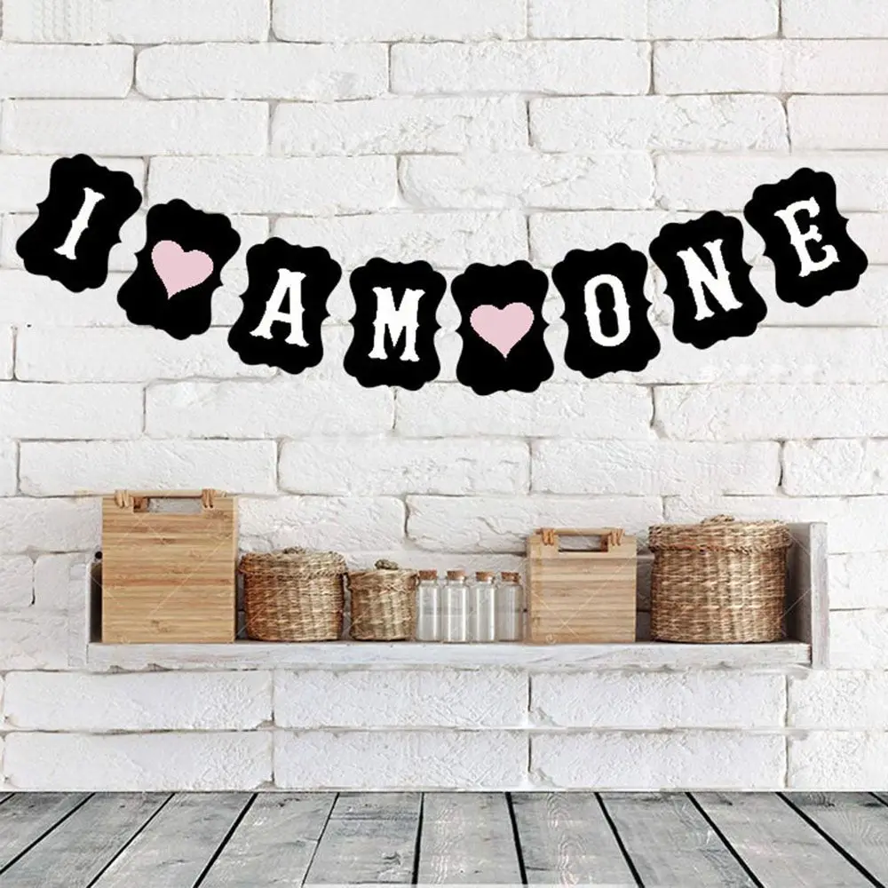 1 комплект я одна гирлянды-флажки детские 1 день рождения DIY Бумага Крафт для маленьких мальчиков и девочек мой первый год День рождения украшения поставки