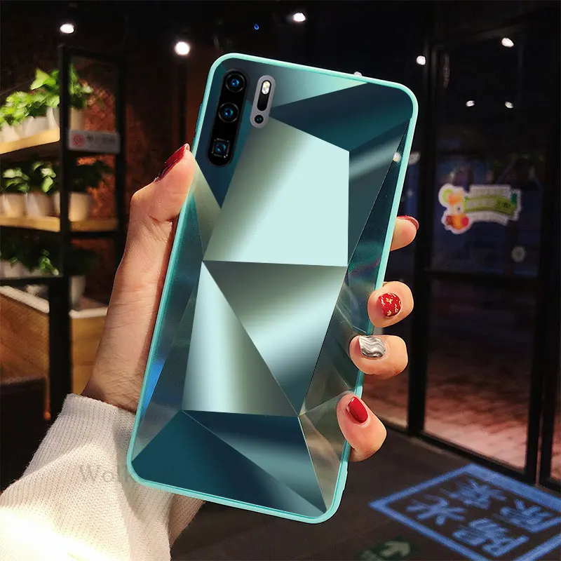 Fashion 3D Diamond Texture Glossy Mirror Cover Case For Huawei P30 Pro Case For Huawei P30 Lite P 30 P30lite P30pro Coque Capa Fashion 3D Diamond Texture Glossy Mirror Cover Case For Huawei P30 Pro Case For Huawei P30 Lite P 30 P30lite P30pro Coque Capa