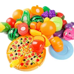 24 шт. дети Кухня игрушки Пластик фрукты для резки овощей детские игрушки притворяться, играть в развивающие Кухня Игрушки Миниатюрный Еда