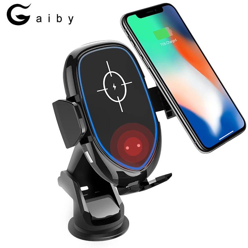 

Car Mount Qi Wireless Charger For iPhone XS Max X XR 8 10w Fast Wireless Charging Air Vent Car Phone Holder Infrared Sensor