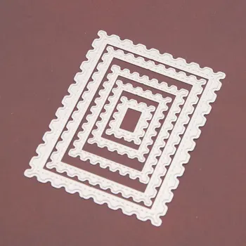 

5 Pcs Rectangular Stamp Frame Shapes Metal Cutting Dies DIY Scrapbooking Stamps Craft Embossing Making Stencil Template