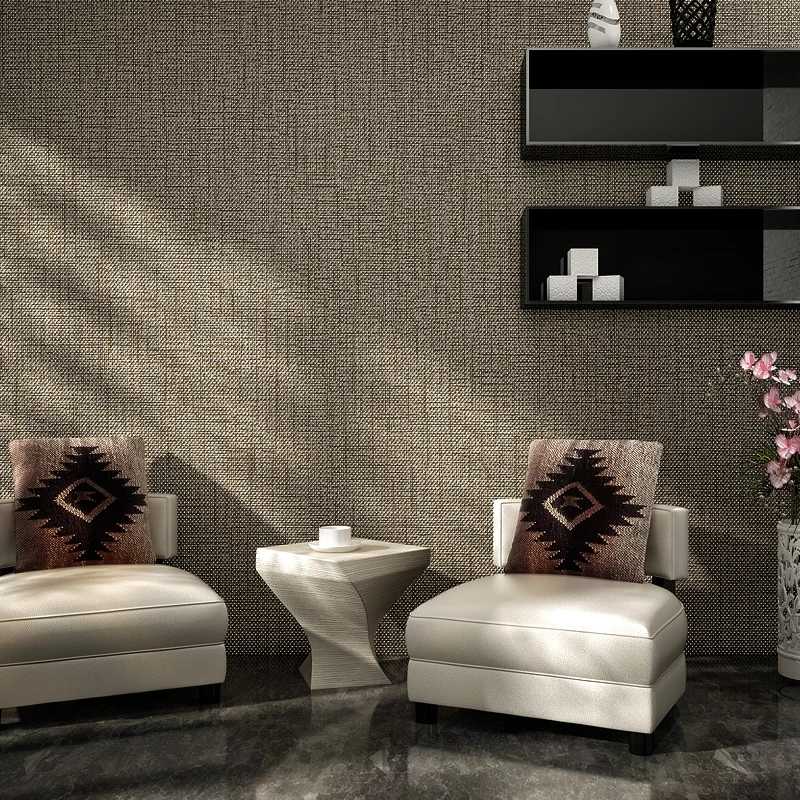 

Modern Solid Straw Linen Wallpaper All-Match Waterproof Wall Paper Rolls Dormitory Living Room Bedroom Background Wallpaper NA09