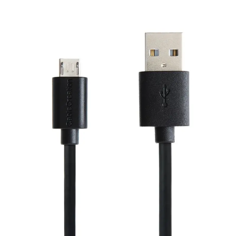 المصغّر USB كابل 6 أقدام USB 2.0 إلى مايكرو-كابل يو اس بي ، عالية السرعة وذكر ل مايكرو B ، الثلاثي كابل محمي ، 1.8 متر/أسود