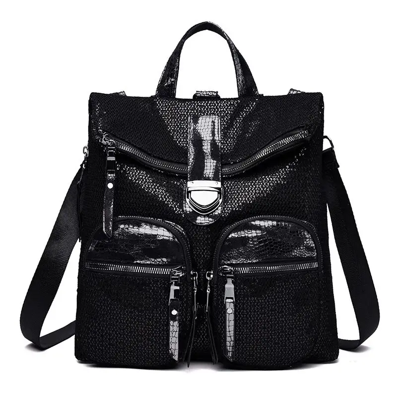 DIINOVIVO, женский рюкзак с блестками, сумка на плечо, многофункциональный рюкзак для женщин, новинка, женские кожаные рюкзаки для путешествий, WHDV1197 - Цвет: Серебристый
