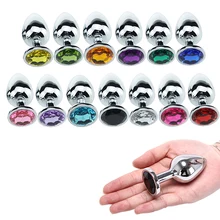 1Pcs Metal Crystal Anal Plug Stainless Steel Booty Beads Jewelled Anal Butt Plug Sex Toys Products For Men Couples
