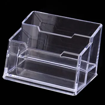 

High Quality Double Display Stand Acrylic Plastic New Clear Desktop Business Card Holder Desk Shelf Box
