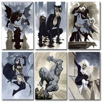 

MYCELLA Cartoon 5D Diy Full Drill Diamond Painting Handmade Cross Stitch Kit Diamond Embroidery Batman &Catwoman Diamond Mosaic