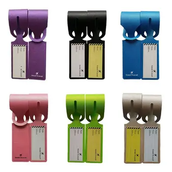 

Fashion New Unisex PU Luggage Tag Protector Cover Creative Suitcase ID Address Holder Letter Baggage Boarding Tag Portable Label