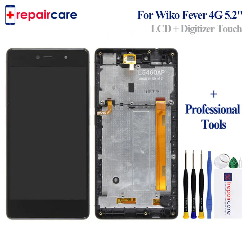 ЖК-дисплей и сенсорный экран в сборе для Wiko Fever 4G 5 2 дюйма | Мобильные телефоны