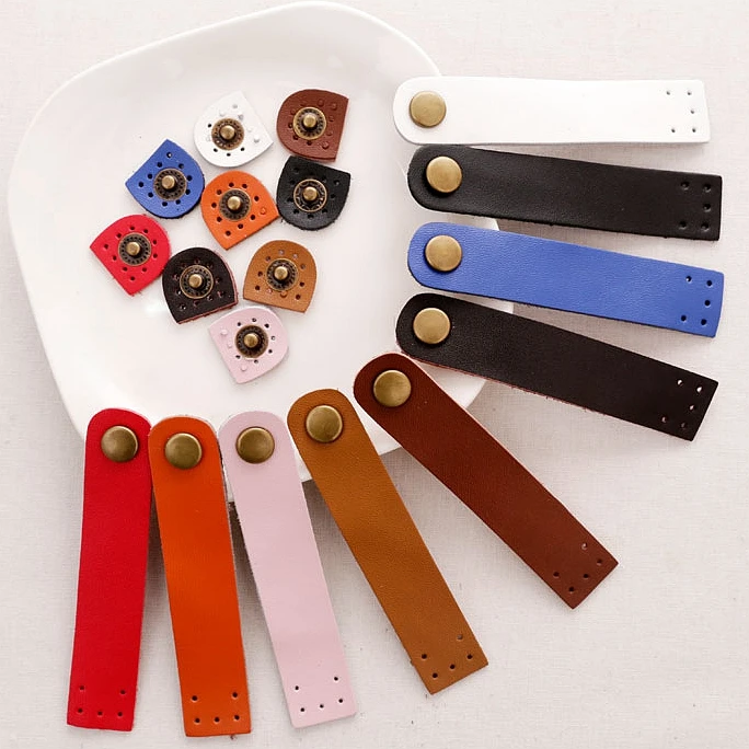 Patchwork Accessories diy handmade genuine leather buckle on buttons semicircular leather hasp handmade bag hasp