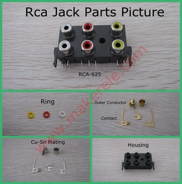 30 шт. RCA AV с сердечником гнездо отверстие место PCB крепление 1 pin DVD VCD ТВ AV разъем AV PIN Jack белый/желтый/красный