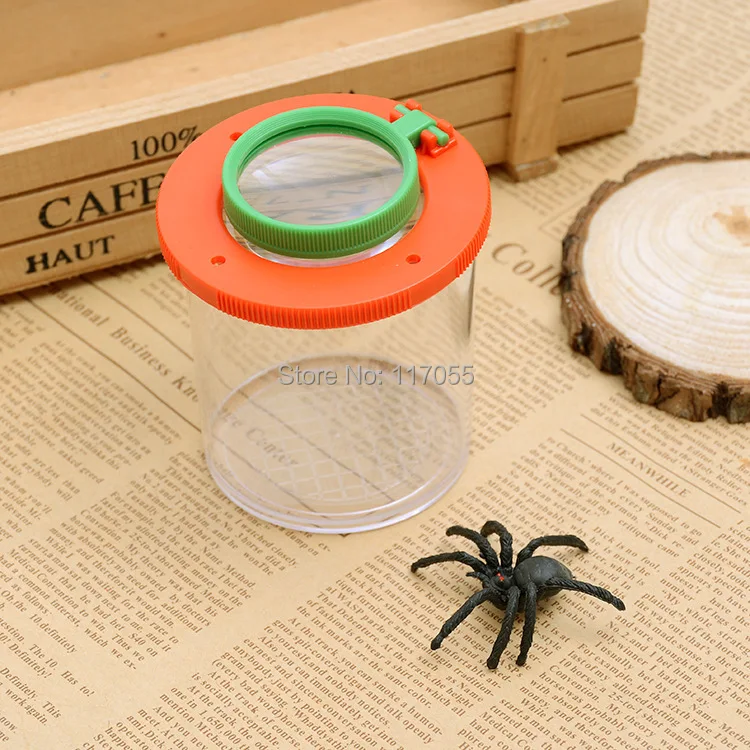 30 шт. коробка с жуком Увеличьте для наблюдения за насекомыми 2 объектива 4x увеличение Лупа детские игрушки Энтомологи